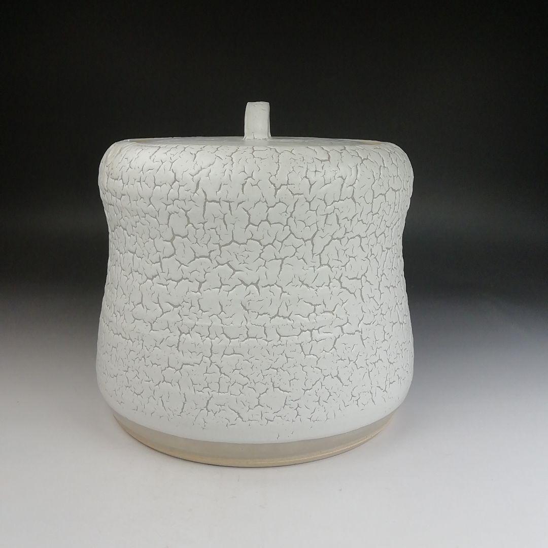 Ｔ８１８　水指　『罅釉』『東原窯　羽柴良一 作』　共箱　茶道具