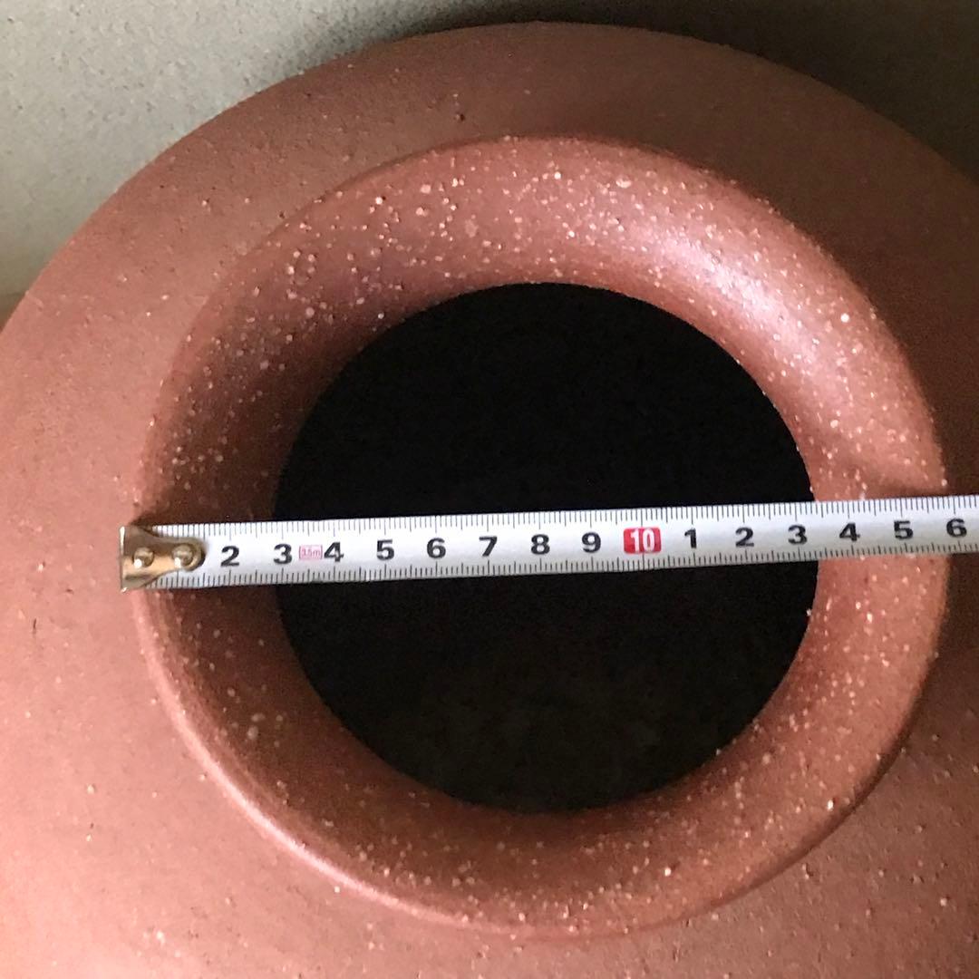 希少 特大 信楽焼 紫郎作 山水 立体 彫刻 丸壺 花瓶