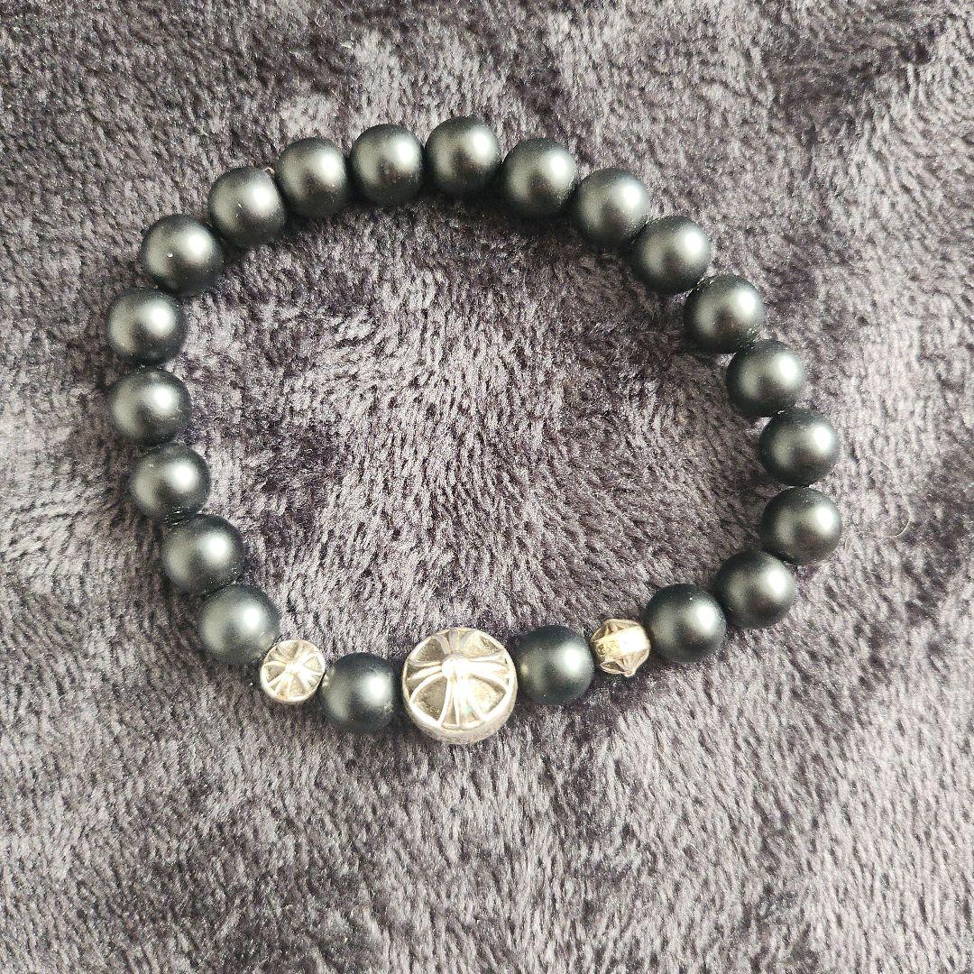 CHROME HEARTS ビーズブレスレット オニキス シルバー925 中古
