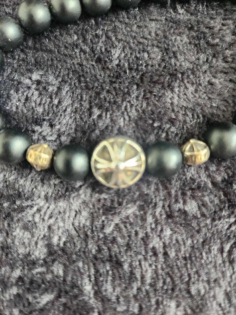 CHROME HEARTS ビーズブレスレット オニキス シルバー925 中古