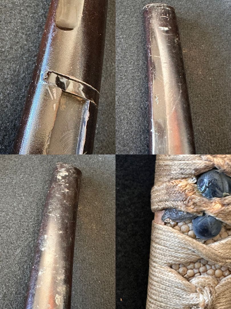 脇差時代拵え　残欠刃引合法カット品　日本刀　本歌　玉鋼日本刀　長さ約53cm D