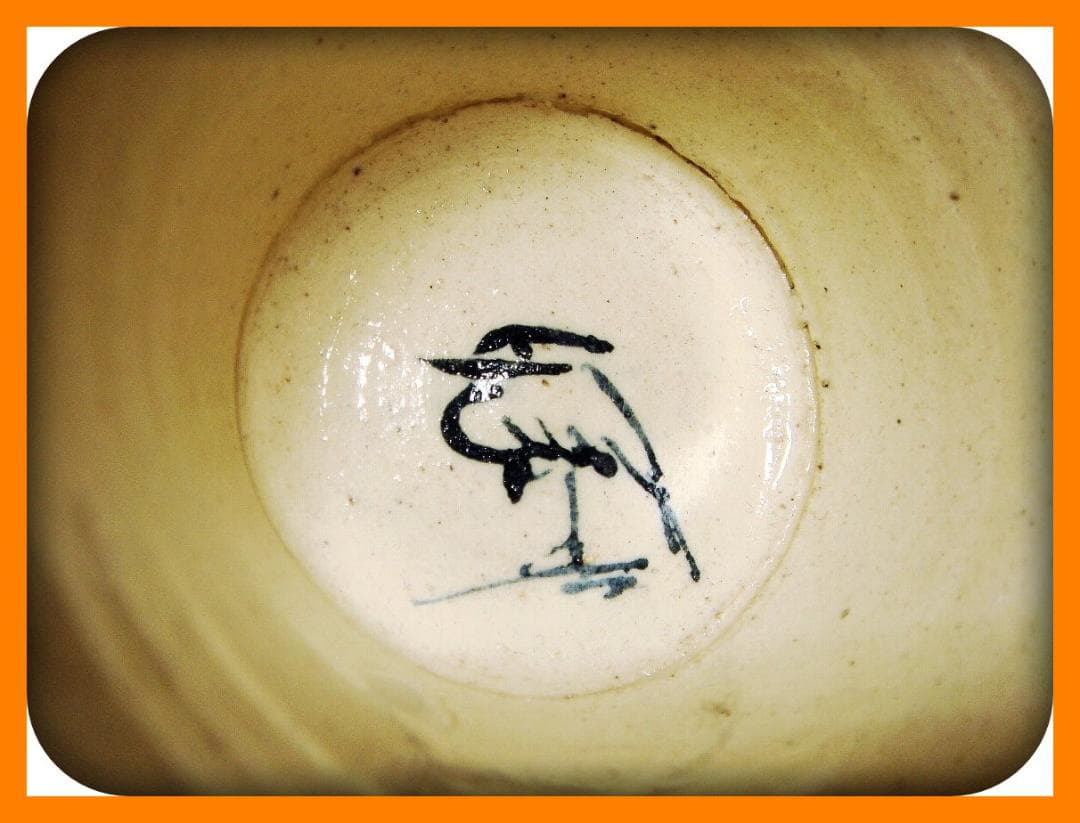 802『染付 鷺 柳 蕎麦猪口』　/骨董品 古美術 アンティーク 古玩