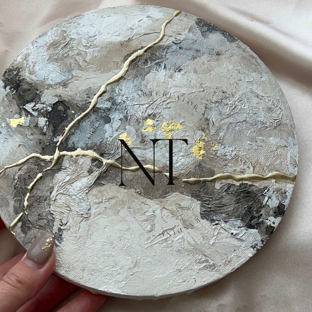 アート　絵画　インテリア海外　抽象画　モダン　ホテル　ギフト　アクリル画　丸