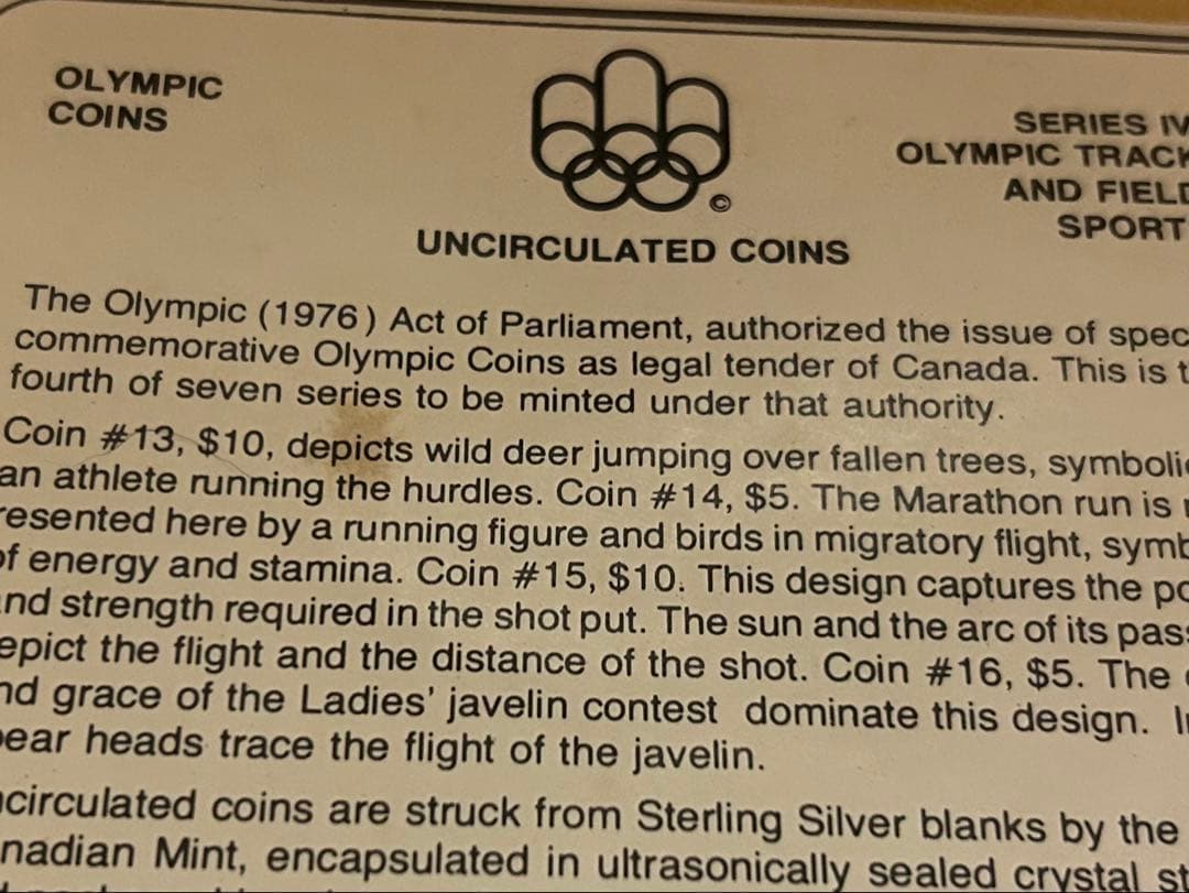 1976年モントリオールオリンピック記念4枚セット