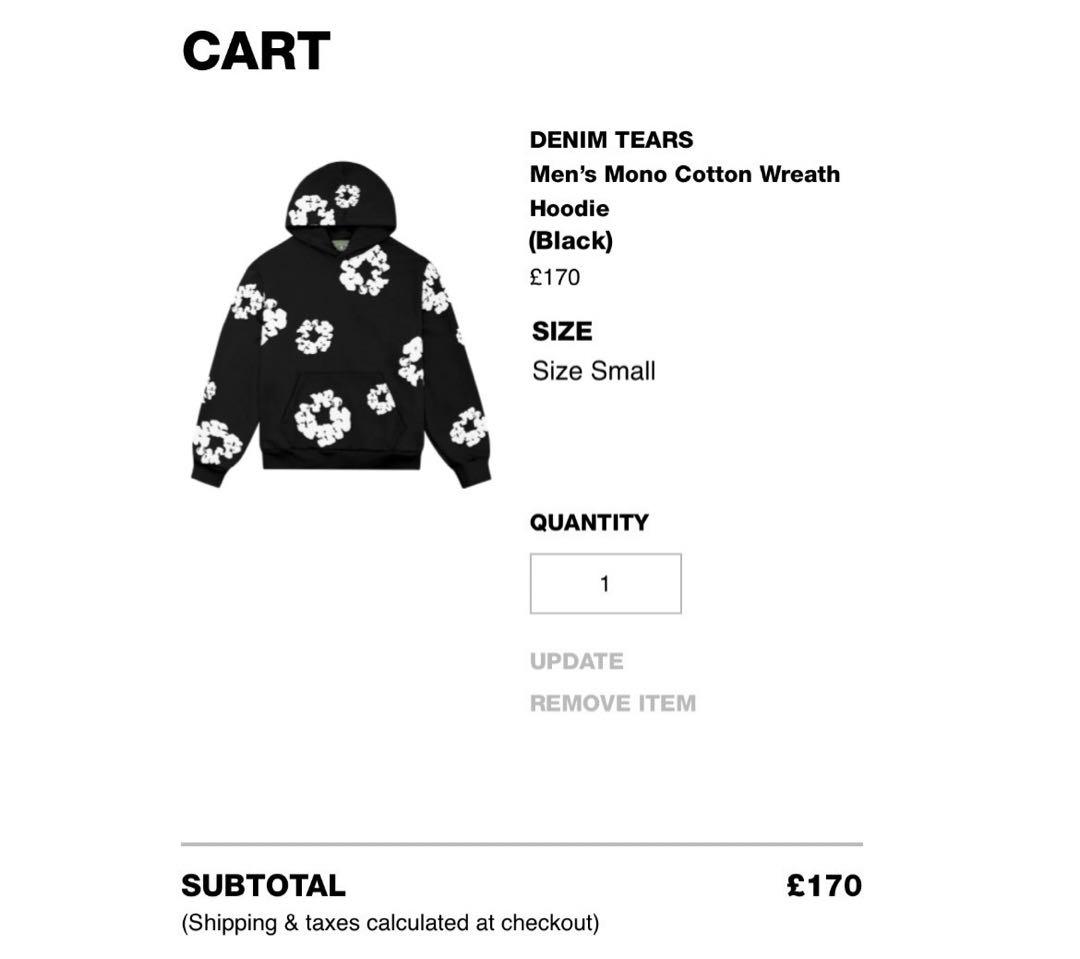 正規品　デニムティアーズ　パーカー　S 黒白 【24時間以内発送】