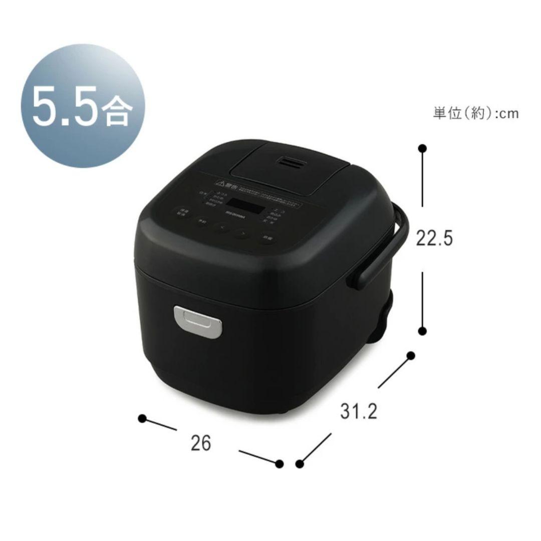 アイリスオーヤマ 炊飯器 5.5合 ブラック マイコン式