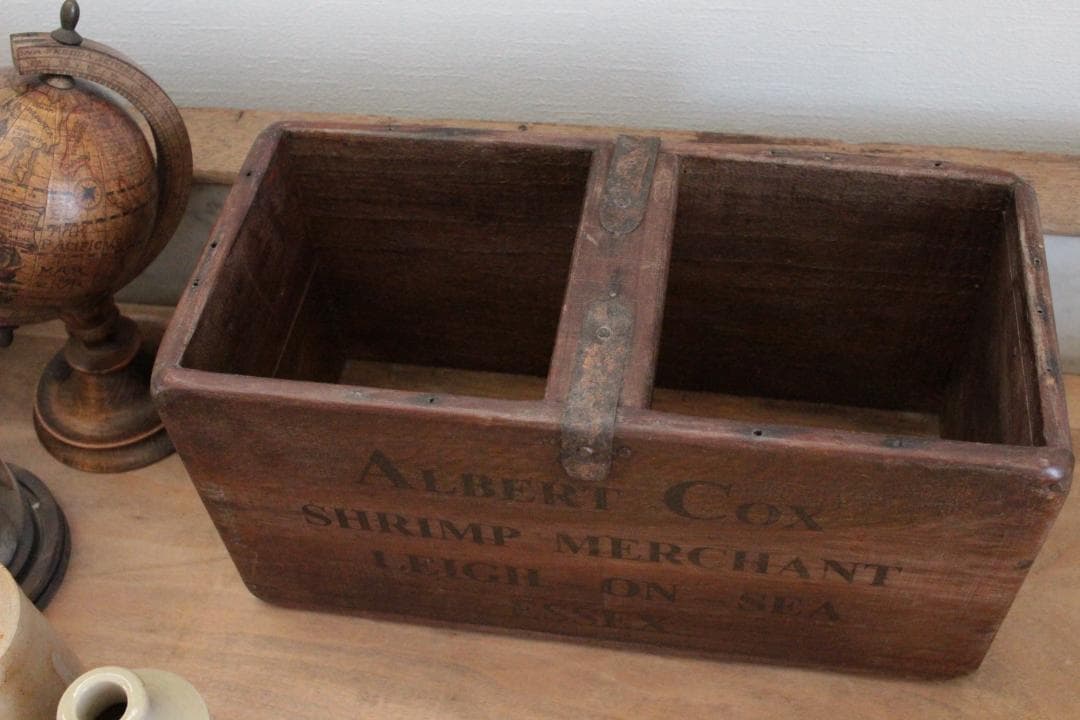 イギリスヴィンテージ/木箱小物入れ・コレクション収納