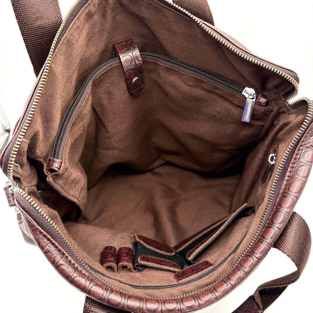 オールレザー 総柄 ガンチーニ サルバトーレフェラガモ 2way ブリーフケース