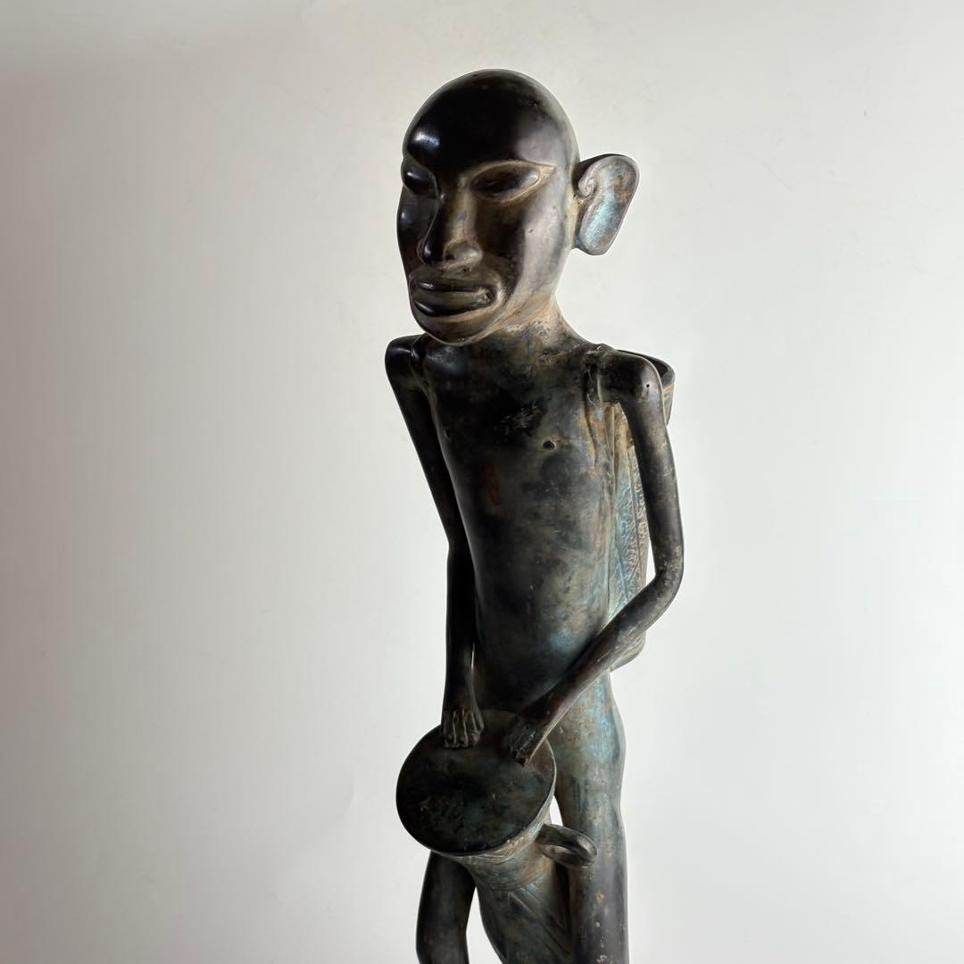 アンティーク ブロンズ 銅器 銅像 置物 彫像 人形 アフリカ オブジェ