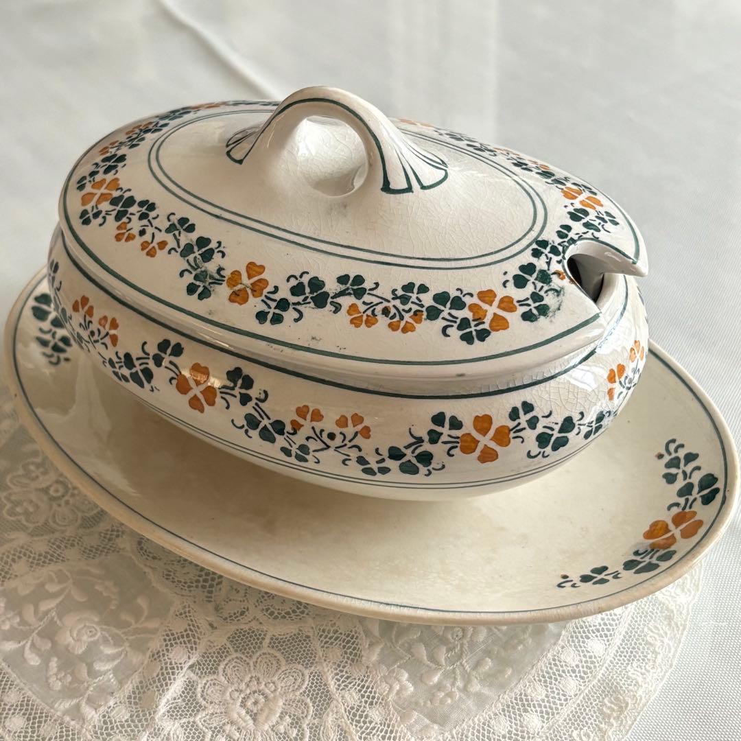 リュネビル Luneville クローバー柄 レギュミエ スーピエール