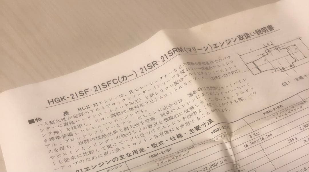 HGK 21 SF R/Cエンジン