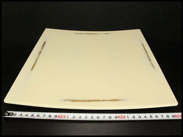 高級漆器 紀州塗 島安 変り根来 四方皿 未使用(A194)