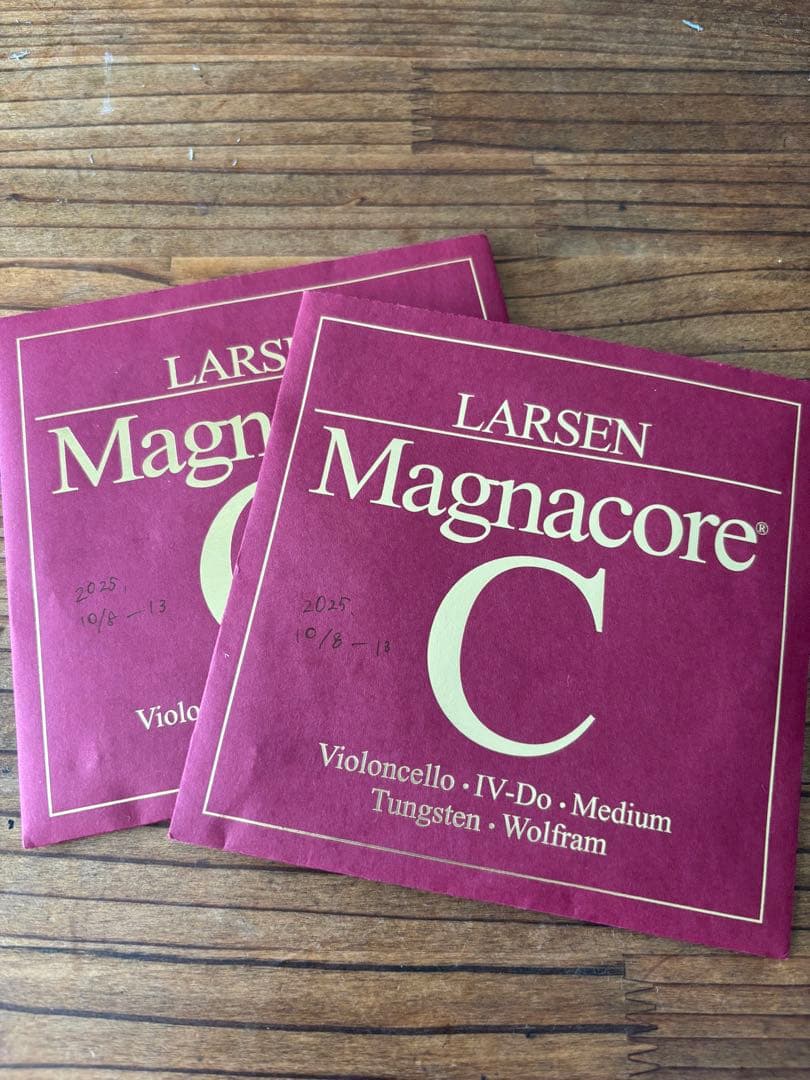 値下げ！6日間のみ使用！チェロ中古弦LARSEN Magnacore GC線