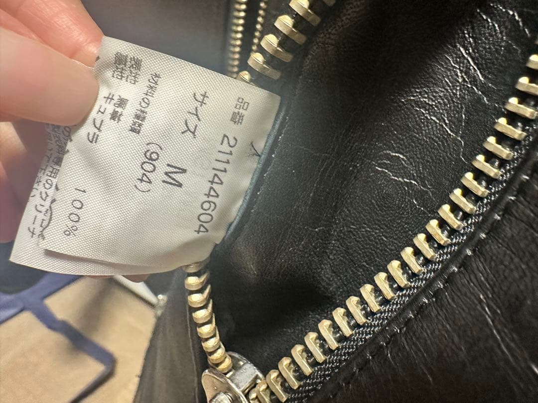 ブラックレザーシングルライダース M