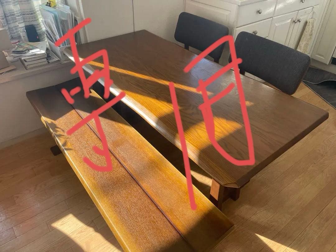 木製ダイニングテーブル　*ベンチ、椅子2脚は別売。