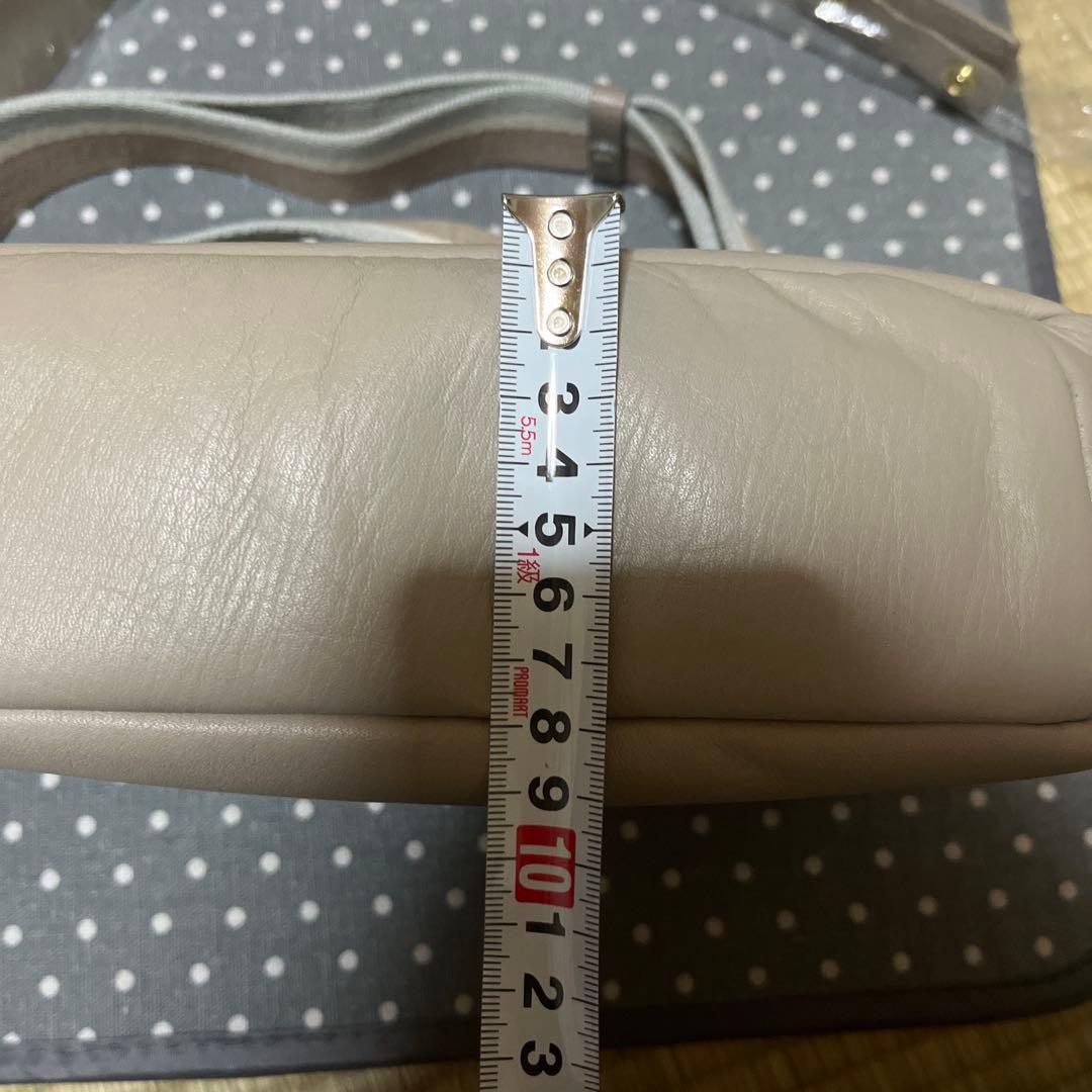 ラシット　ベージュ　2way ショルダーバッグ　モノグラムプレート　新品