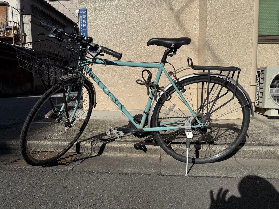 surlyクロスバイク ミントグリーン フロントバスケット付き