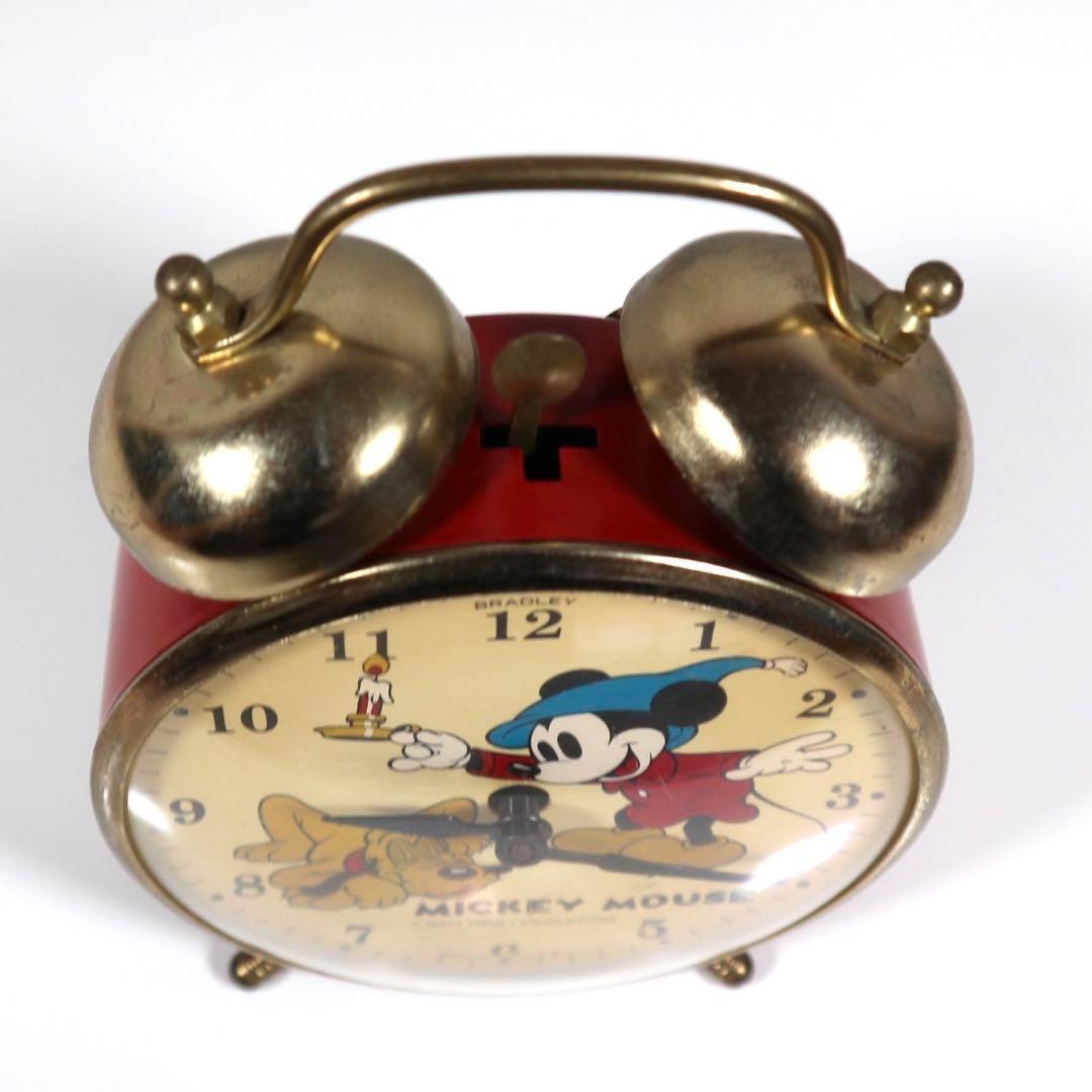 【動作OK】BRADLEYその③ 1960～70年ミッキー ゼンマイ目覚まし時計