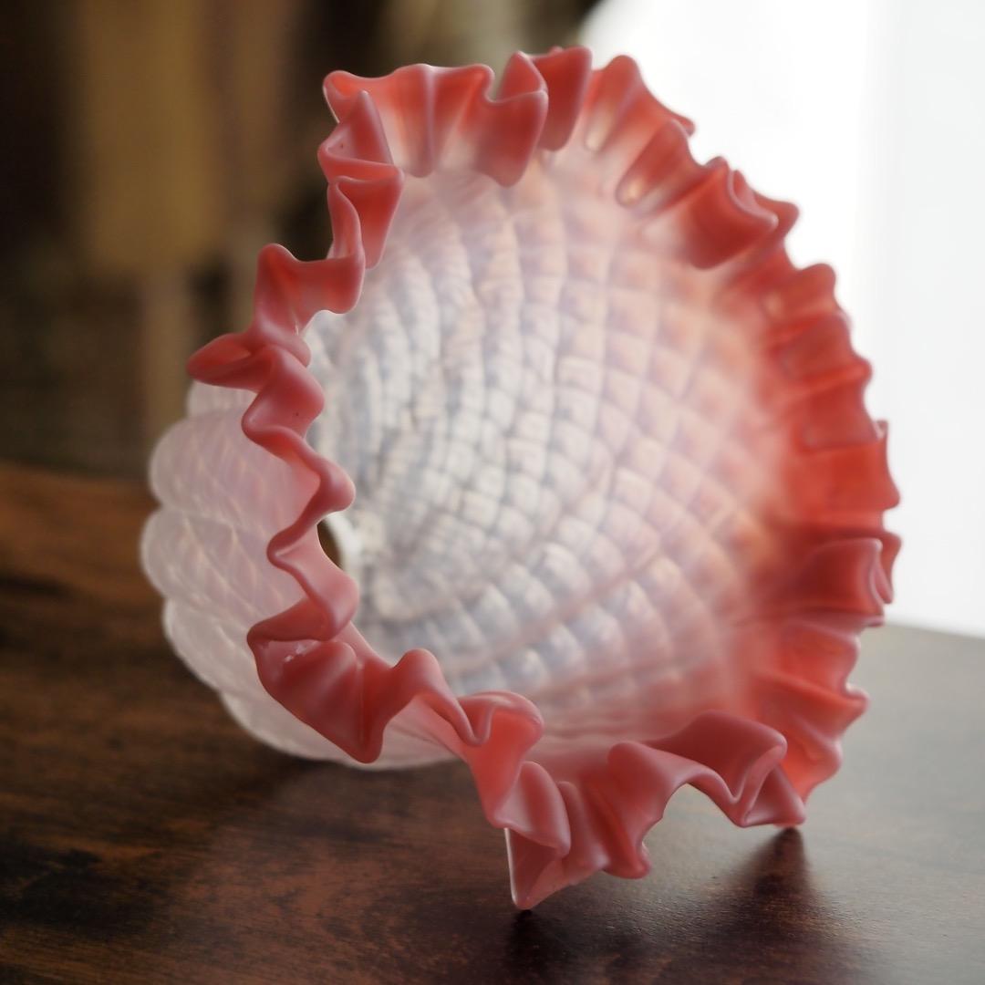 シェードランプ フリル型天吊りランプ / アンティーク 英国製