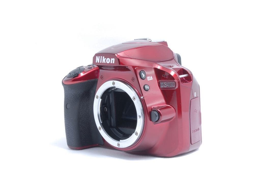 すぐ使える⭐️Nikon ニコン D3400⭐️ダブルレンズ⭐️赤⭐️動画撮影⭐️一眼レフ