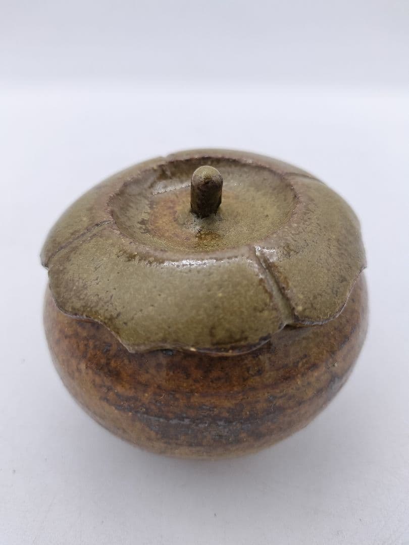 c479 茶器 柿 遠州七窯　志戸呂 廣前心斎　木箱 茶道具 古物