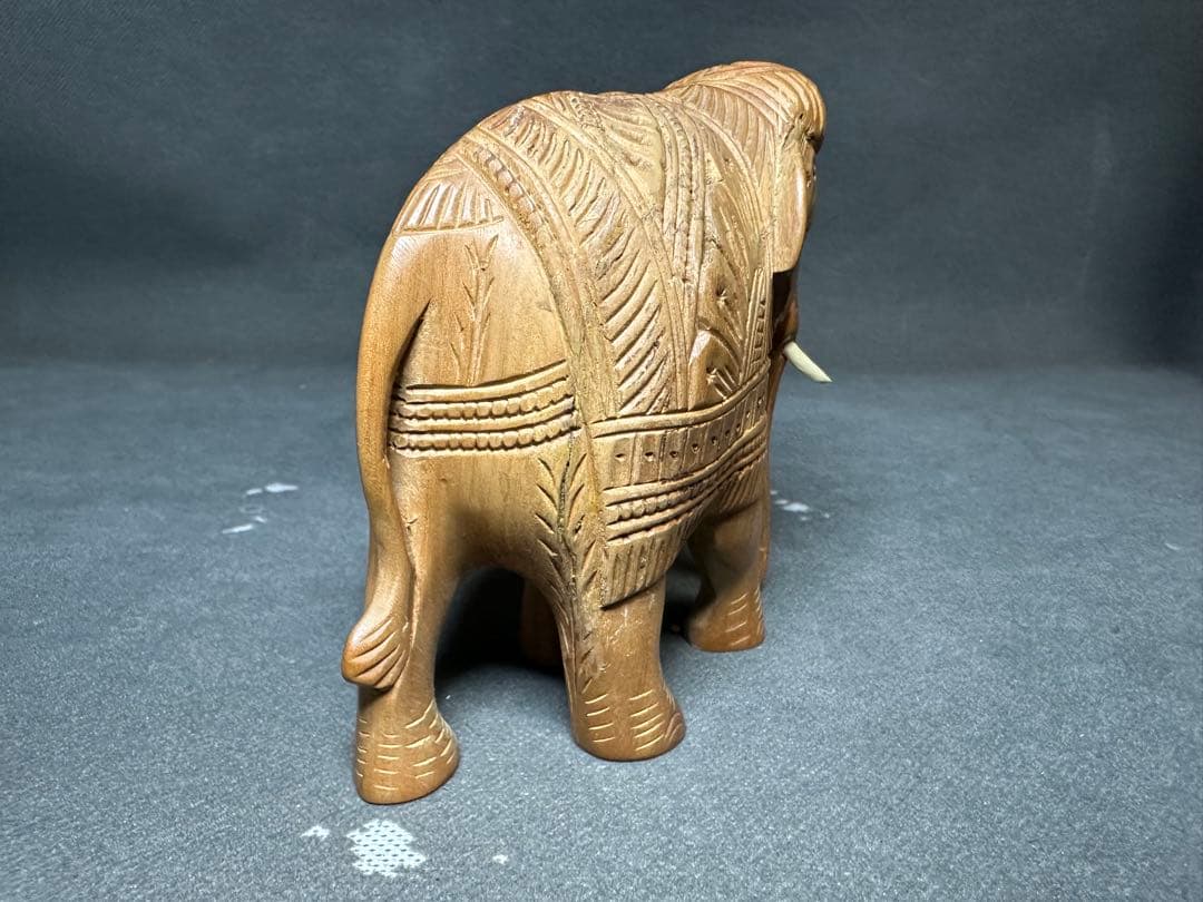 インド　白檀　象　木彫り　骨董 木像　木製　仏教　密教　置物　アンティーク