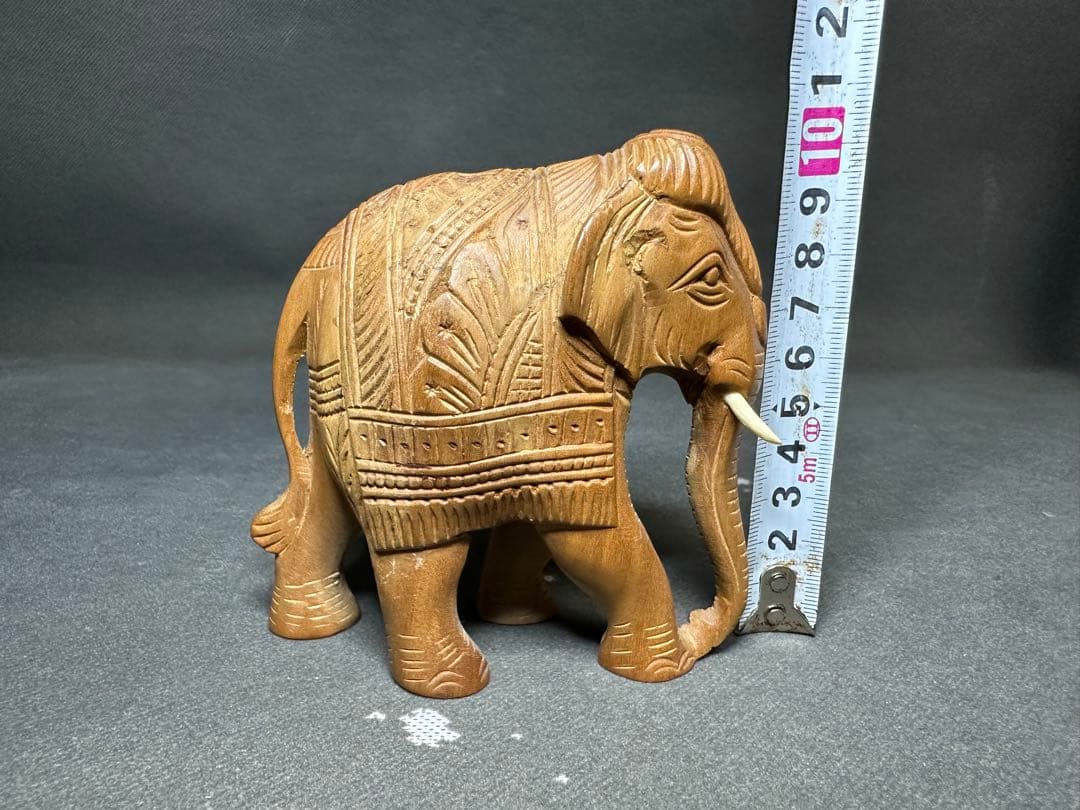 インド　白檀　象　木彫り　骨董 木像　木製　仏教　密教　置物　アンティーク