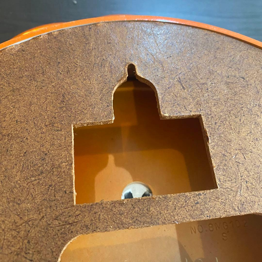 CITIZEN リペイント　壁掛時計 ミッドセンチュリー　昭和レトロ　オレンジ