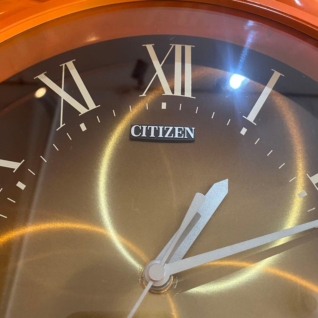 CITIZEN リペイント　壁掛時計 ミッドセンチュリー　昭和レトロ　オレンジ