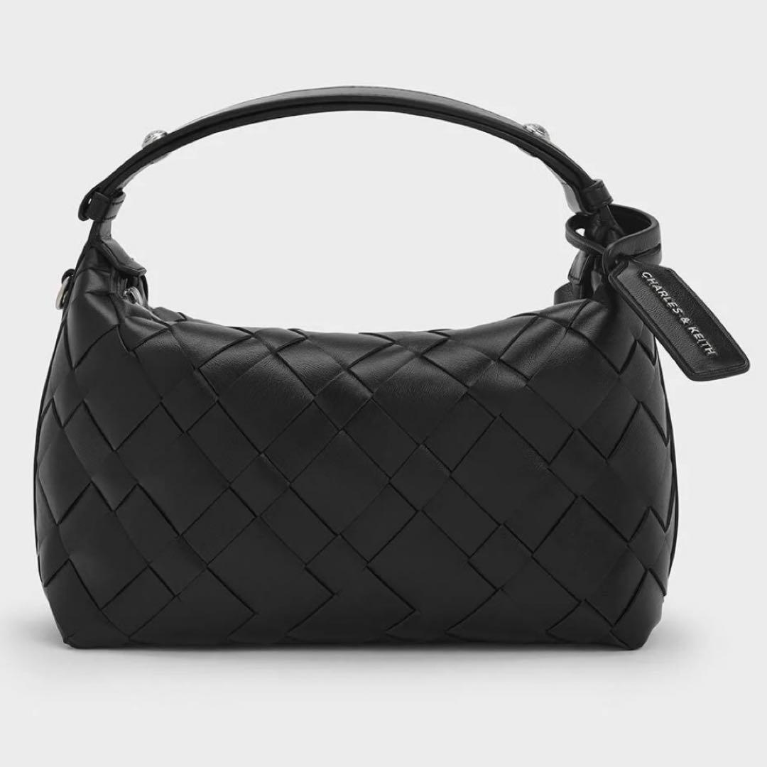 【新品未使用】 イヴェット ウーブンショルダーバッグ ノワール