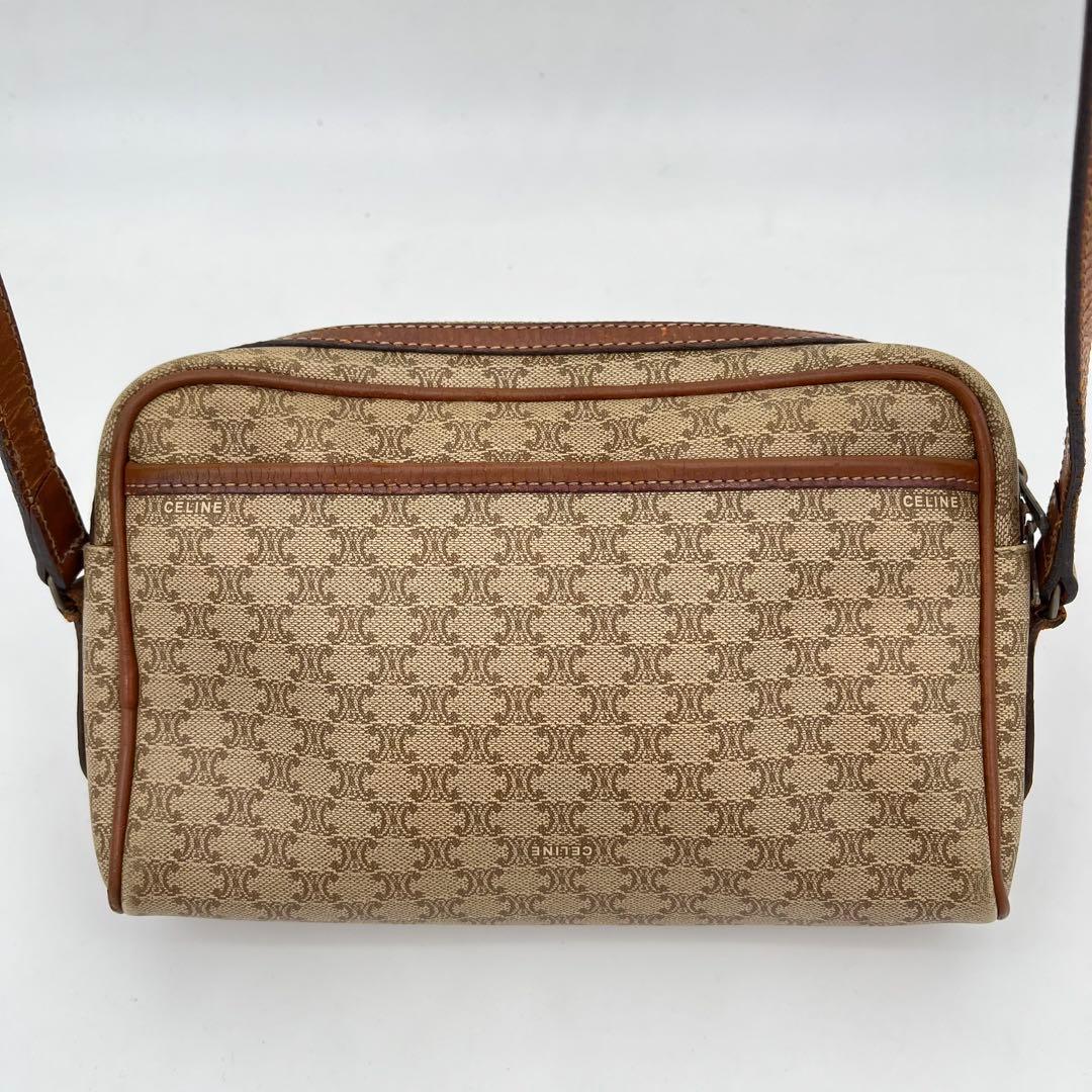 CELINE ショルダーバッグ 斜めがけ ホワイトマカダム柄 ゴールド金具