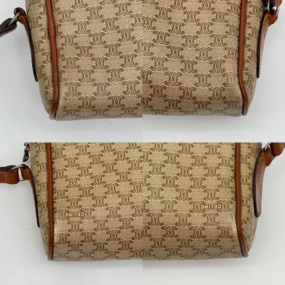 CELINE ショルダーバッグ 斜めがけ ホワイトマカダム柄 ゴールド金具