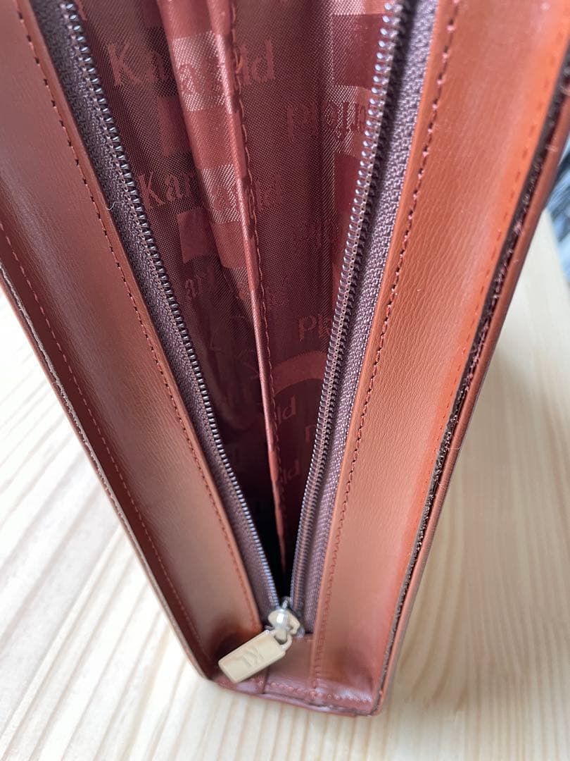 KARL LAGERFELD ブラウンレザー ビジネスバッグ