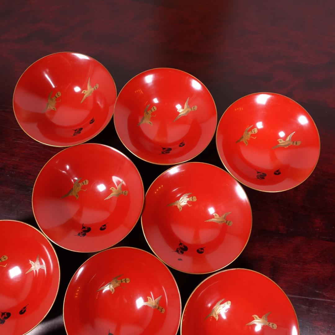 江戸時代後期の蒔絵師 橘屋浅野友七 一富士二鷹三茄子図 蒔絵 吸物椀 10客