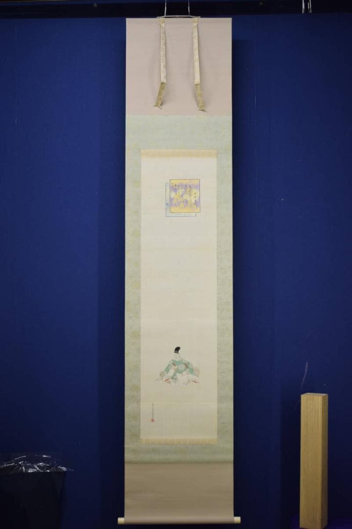 真作/土佐光種/大和絵人物画賛/布袋屋掛軸HJ-430