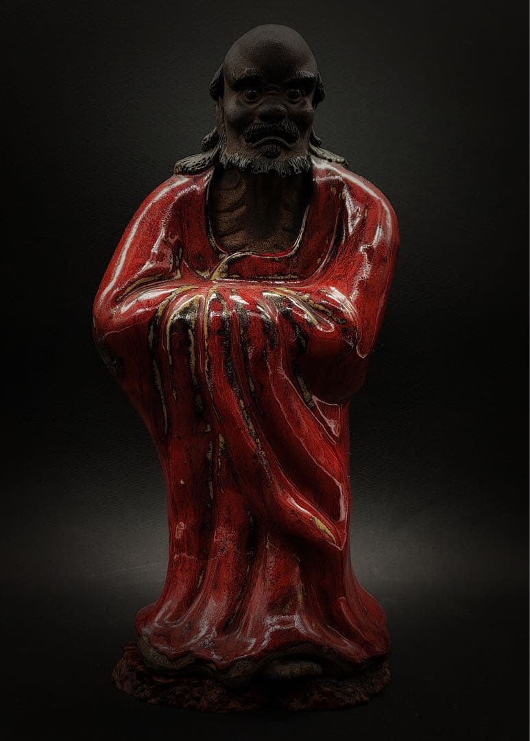 骨董品 時代物 達磨大師 陶藝置物