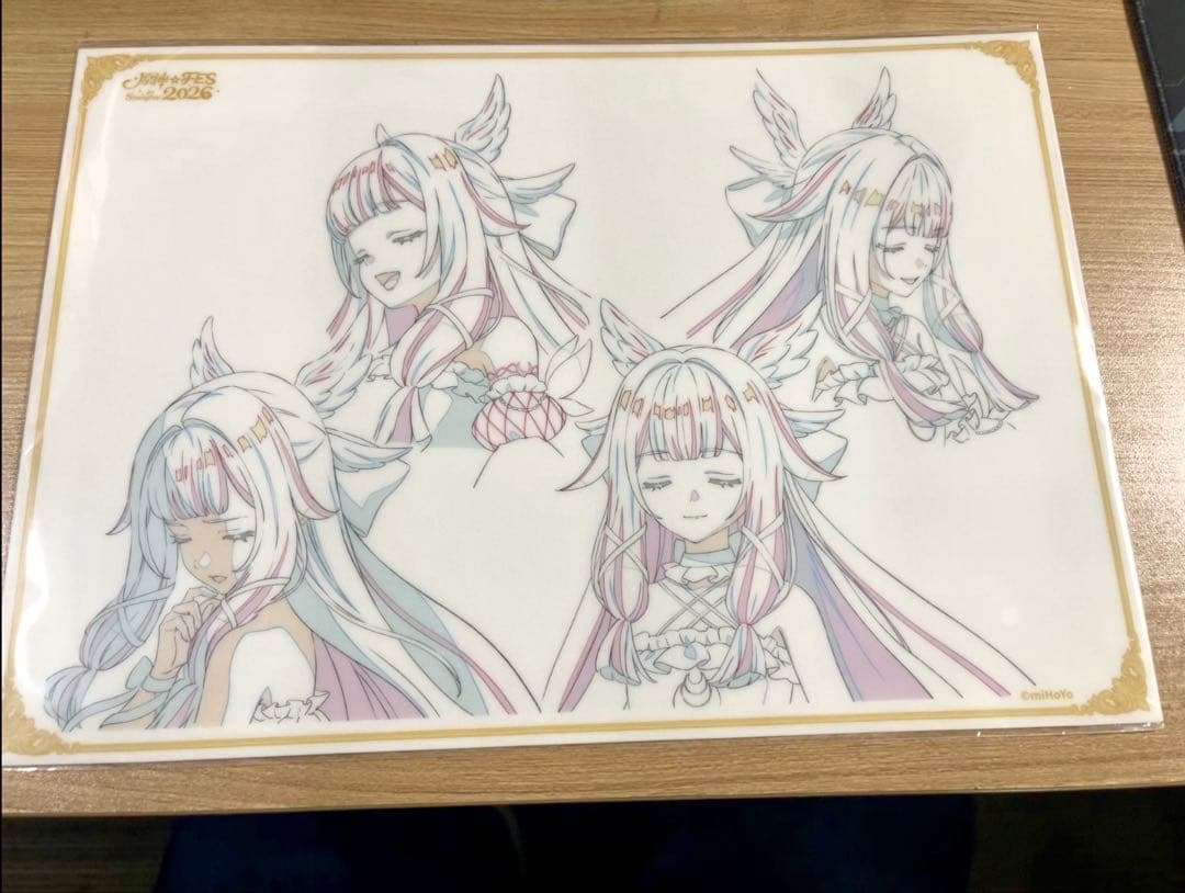 原神fes フェス vipチケット 特典PVCデスクマット 原画 コロンビーナ