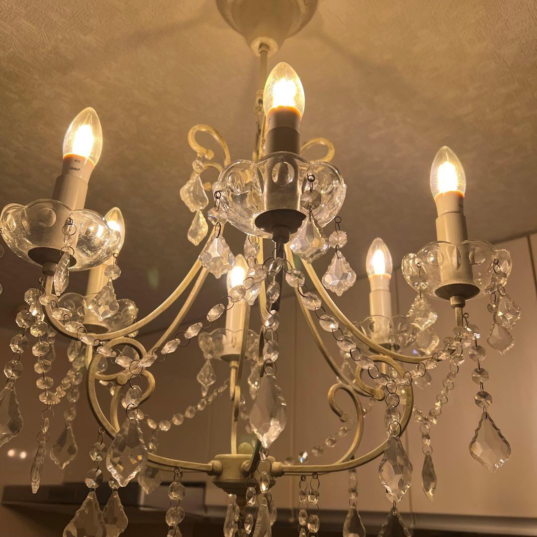 良品　エルジュエル　クリスタルアンティーク調シャンデリア　豪華　高級　LED
