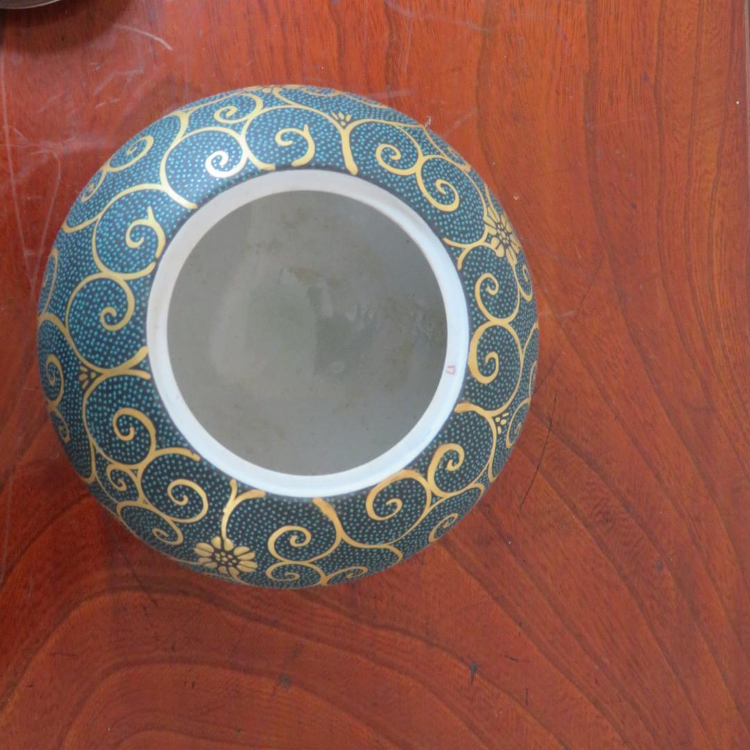 香炉 九谷 竹隆 青粒唐草 使用感あり 傷なし 茶道具　香道