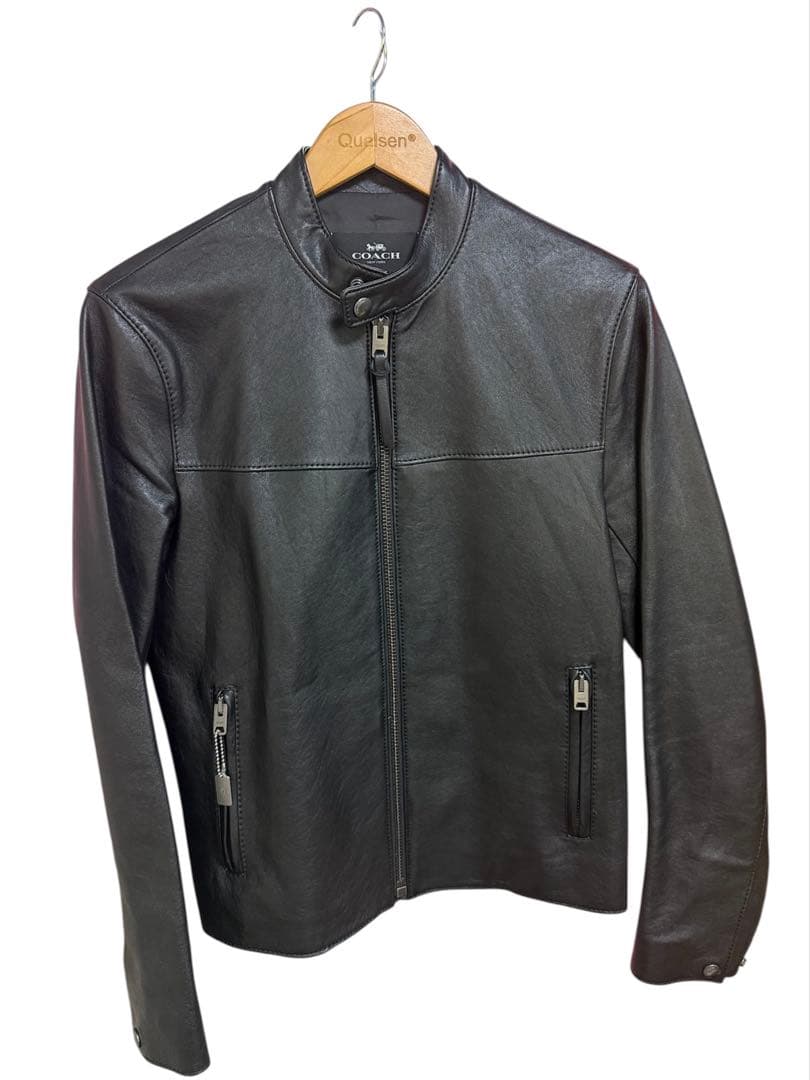 COACH コーチ レザージャケット シングルライダース ブラック メンズ