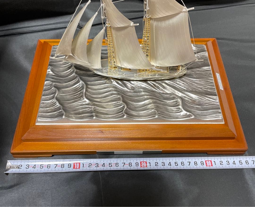 銀製 ヨット ガラスケース付き タケヒコ TAKEHIKO 武比古