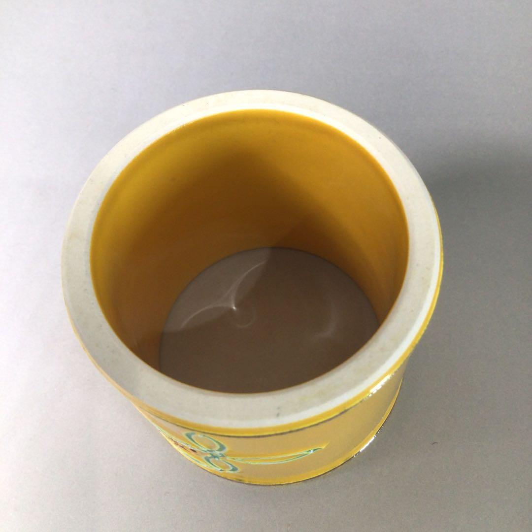 Ｒ９７１　皆具　『翠嵐窯』『黄交趾』『七宝草花文』　共箱　茶道具