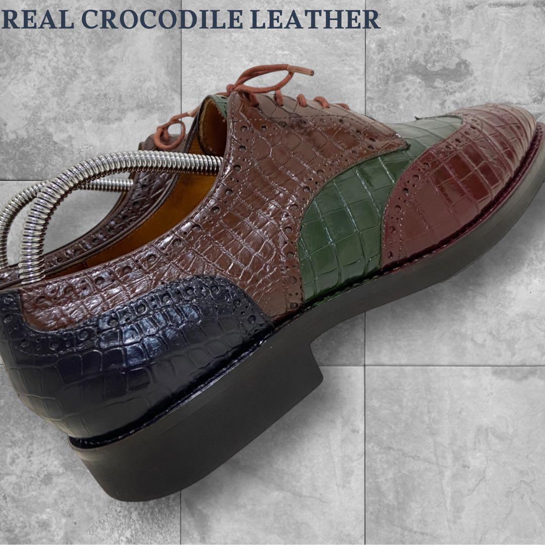 値下げ依頼品 オーダーメイド リアルクロコダイルレザー ビブラム ドレスシューズ