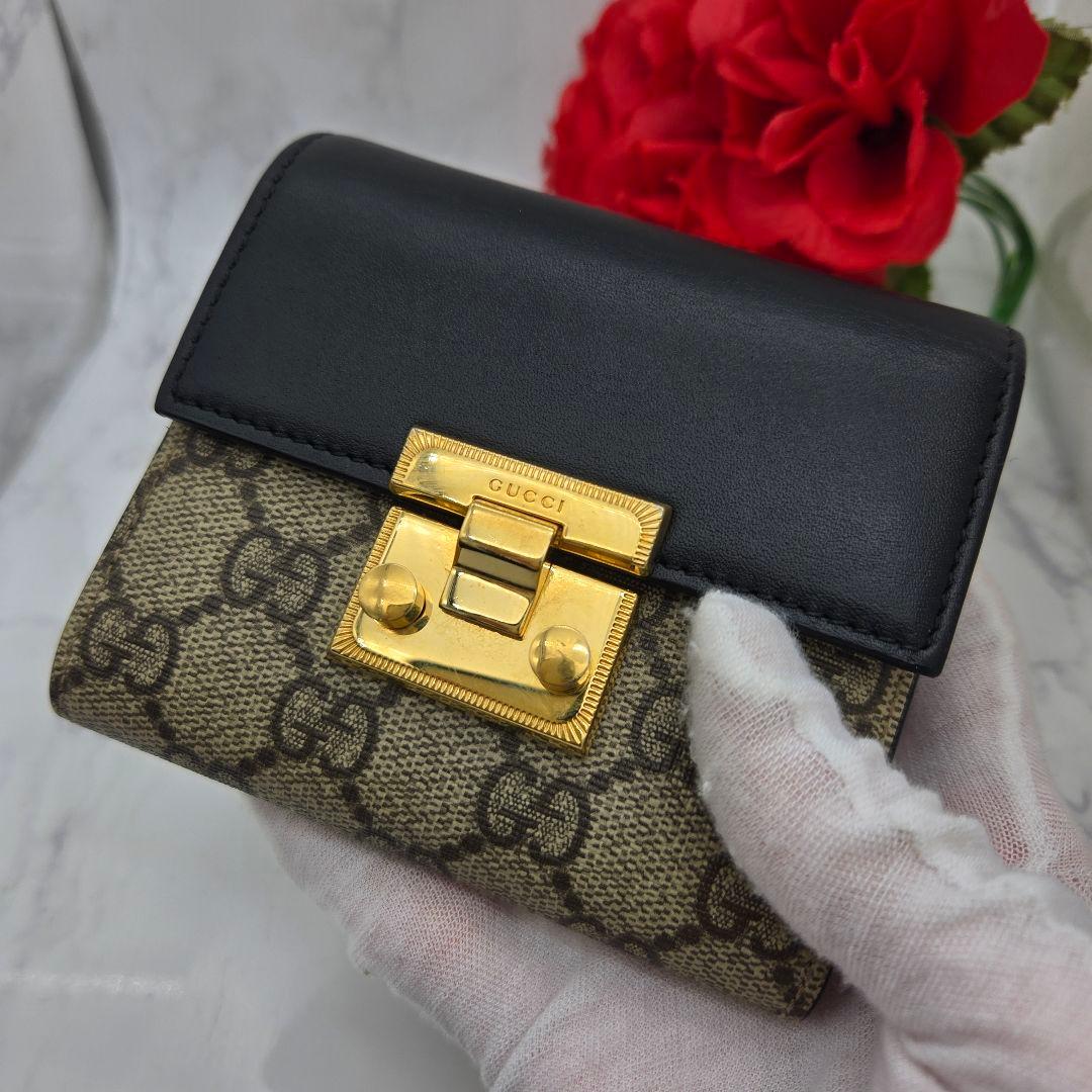 【希少】GUCCI グッチ 折り財布 財布 GG スプリーム 金具