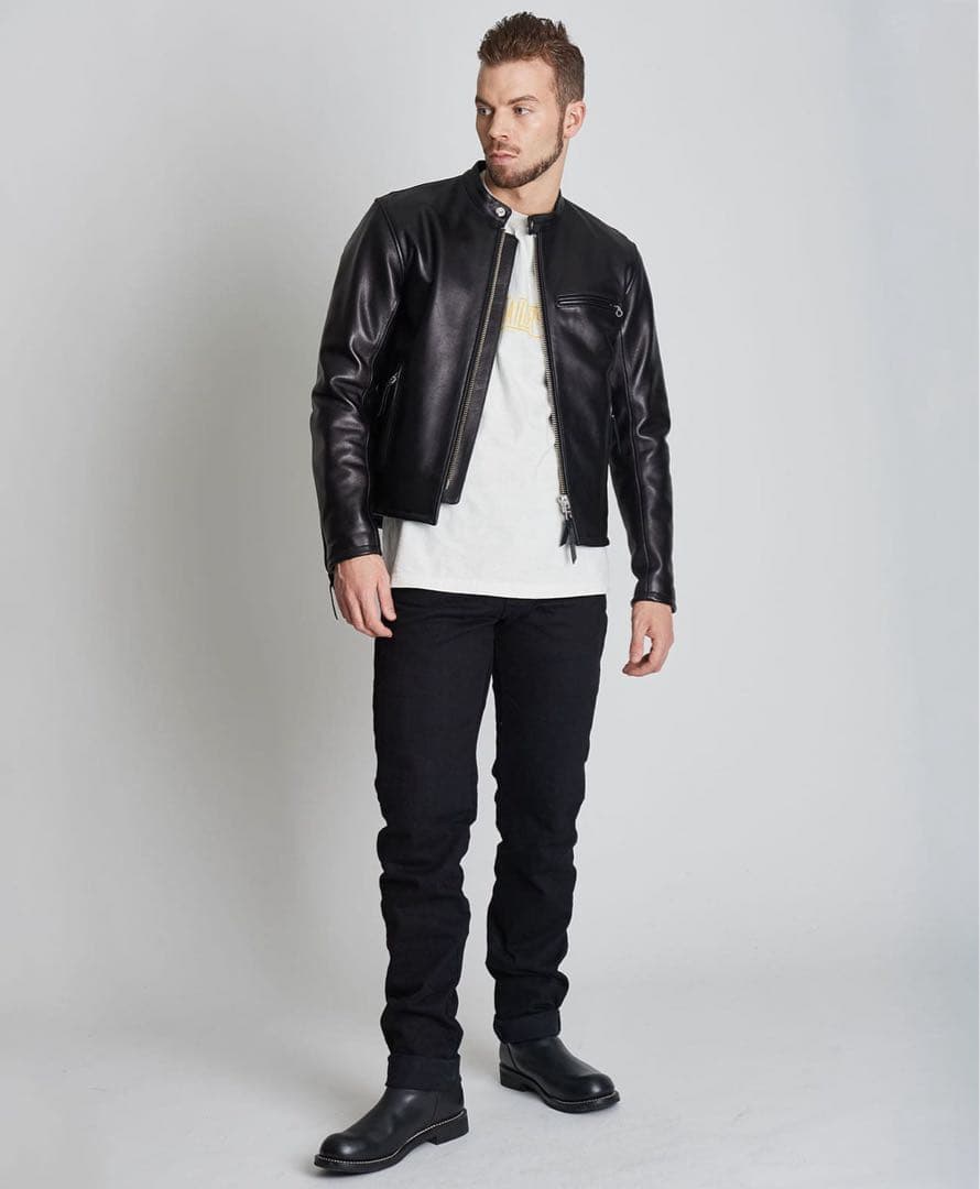 美品 3Lカドヤ ライナー付 シングルライダースジャケット FPS-2 SFT