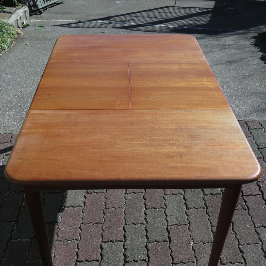 y*1様 北欧 ヴィンテージ チーク無垢天板 エクステンション拡張 ダイニングテ