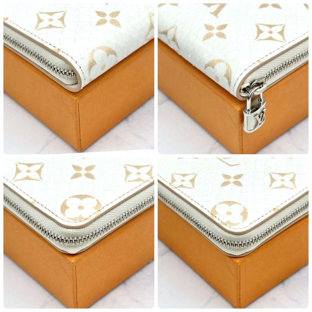 【ほぼ新品・限定】ルイヴィトン パイソン ジッピーパース エキゾチック 白