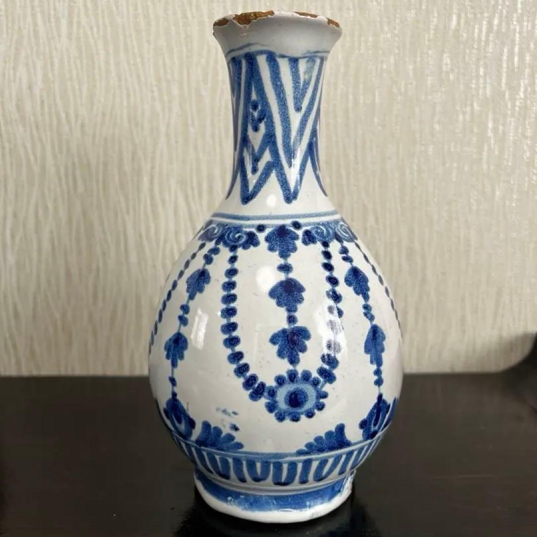 ヌヴェール窯　ファイアンス　徳利　花瓶