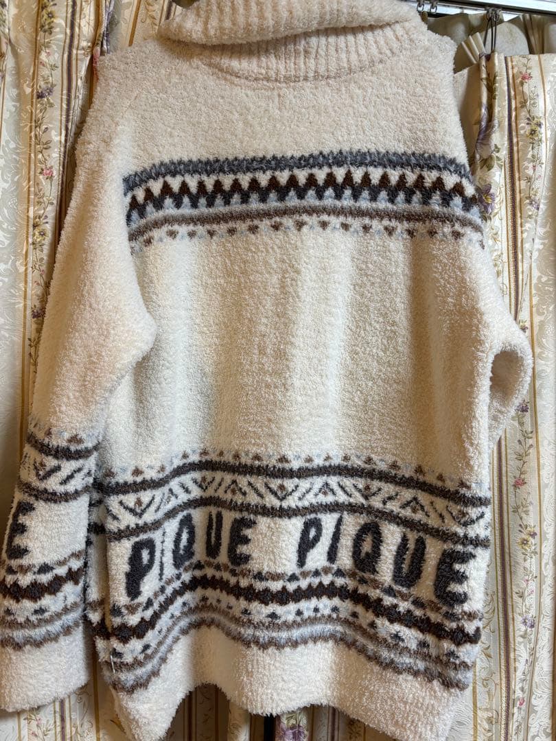 GELATO PIQUE 犬柄ボアカーディガン Mサイズ