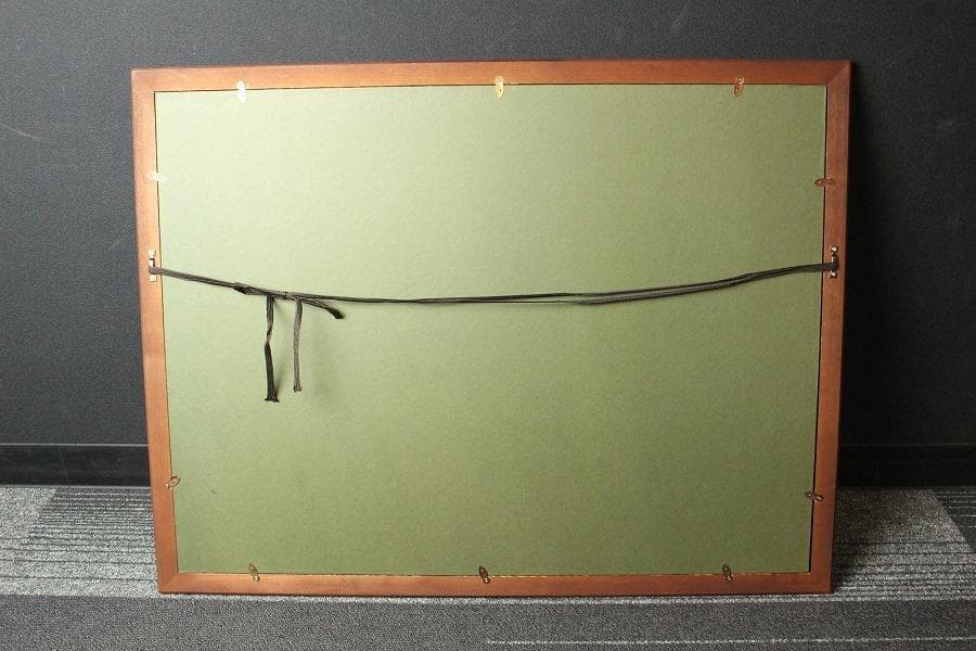 古裂 太子間道 赤地広東綿 額装 西陣 呉服屋蔵(K-LC930)